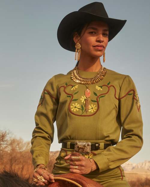 Ansel Rose Statement Earrings in Vintage Gold