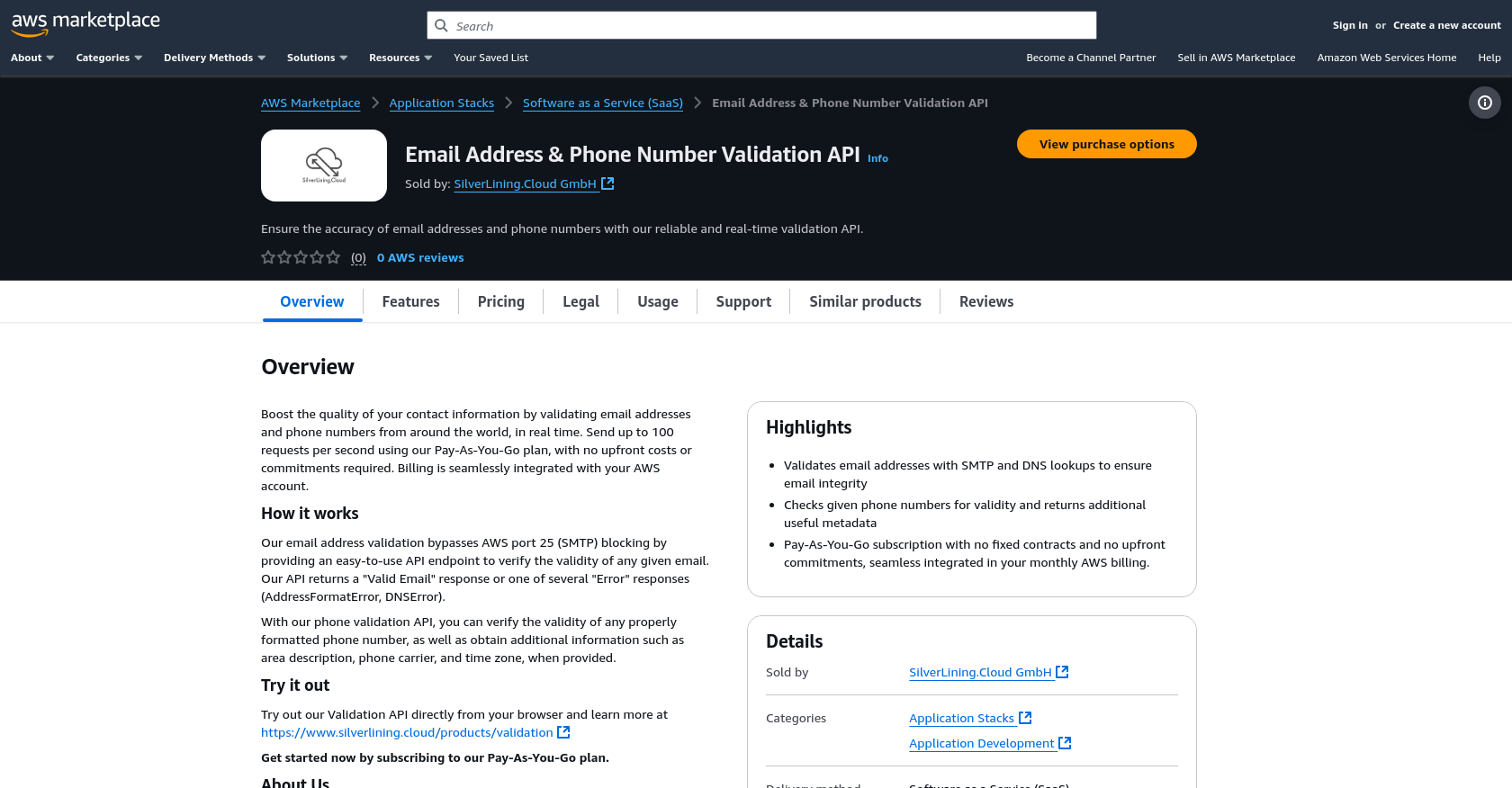 Amazon Email Address & Phone Number Validation API