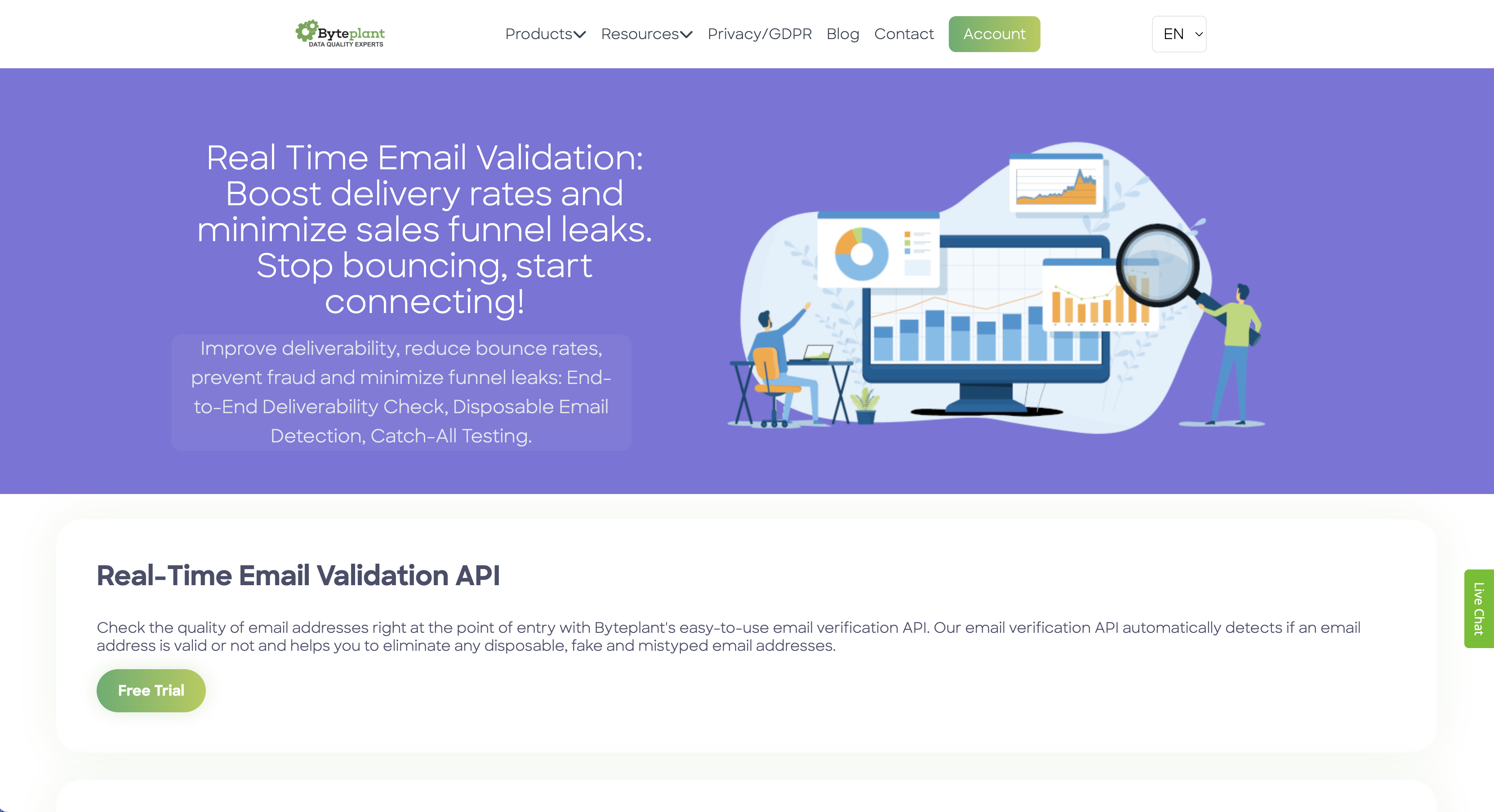 BytePlant Real Time Email Validation