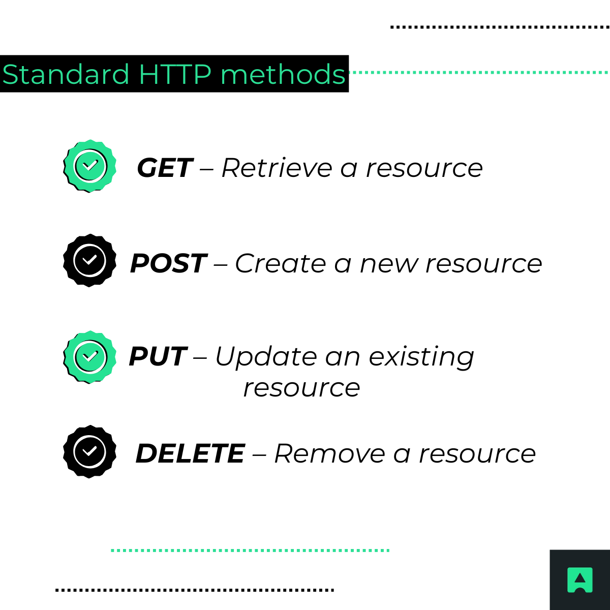 Standard HTTP methods - Abstract API