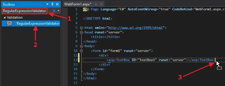 Illustration for ASP.NET Email Validation Using Regular Expression Validator