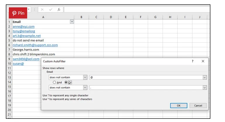 Illustration 3 for Email Validation Excel
