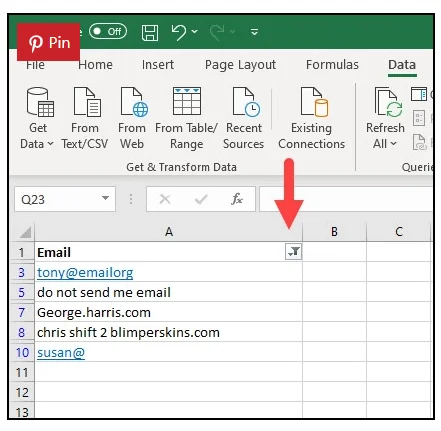 Illustration 4 for Email Validation Excel