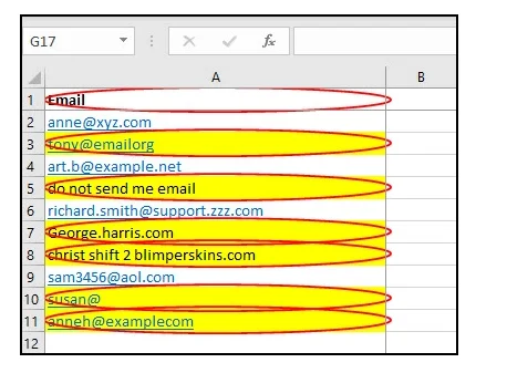 Illustration 6 for Email Validation Excel