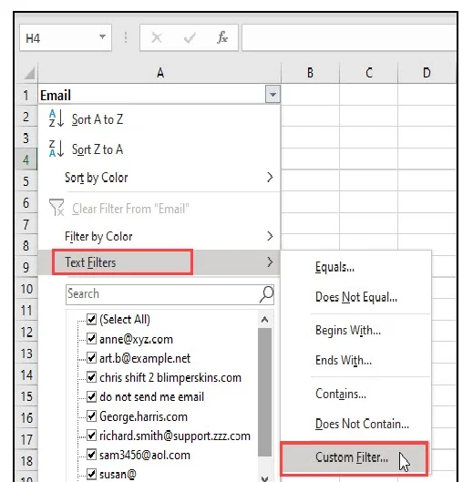 Illustration 2 for Email Validation Excel