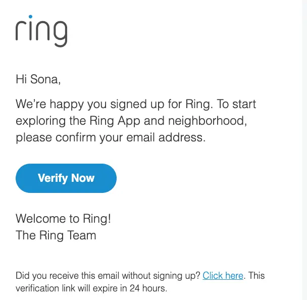 Ring Email Template