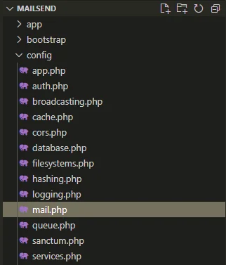 Step 12 illustration: php file inside the config sub-directory