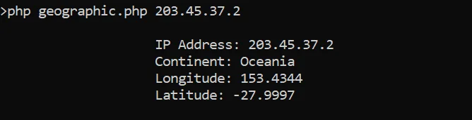 Illustration 9 for How to Extract Country Name and Related Information from IP Address using PHP