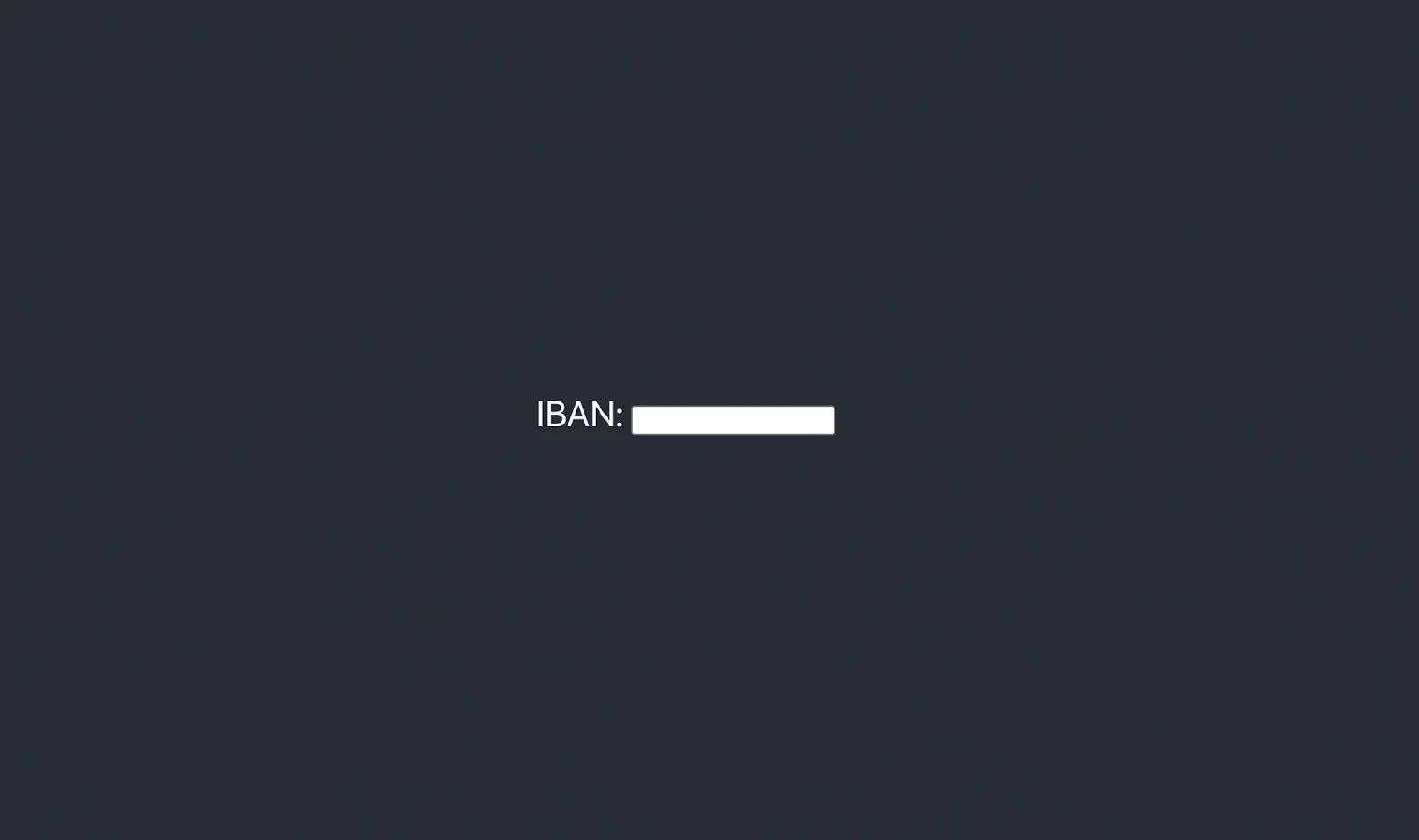 Step 5 illustration: see your new, basic IBAN input component rendered in the browser
