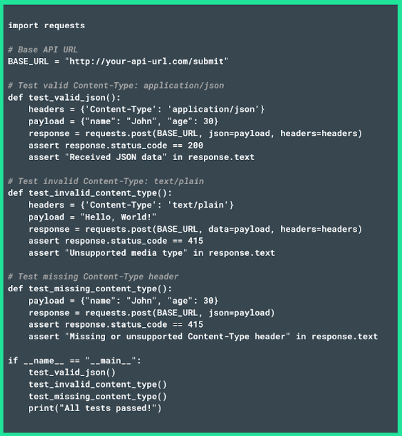 Test API endpoints in Python, using requests and pytest