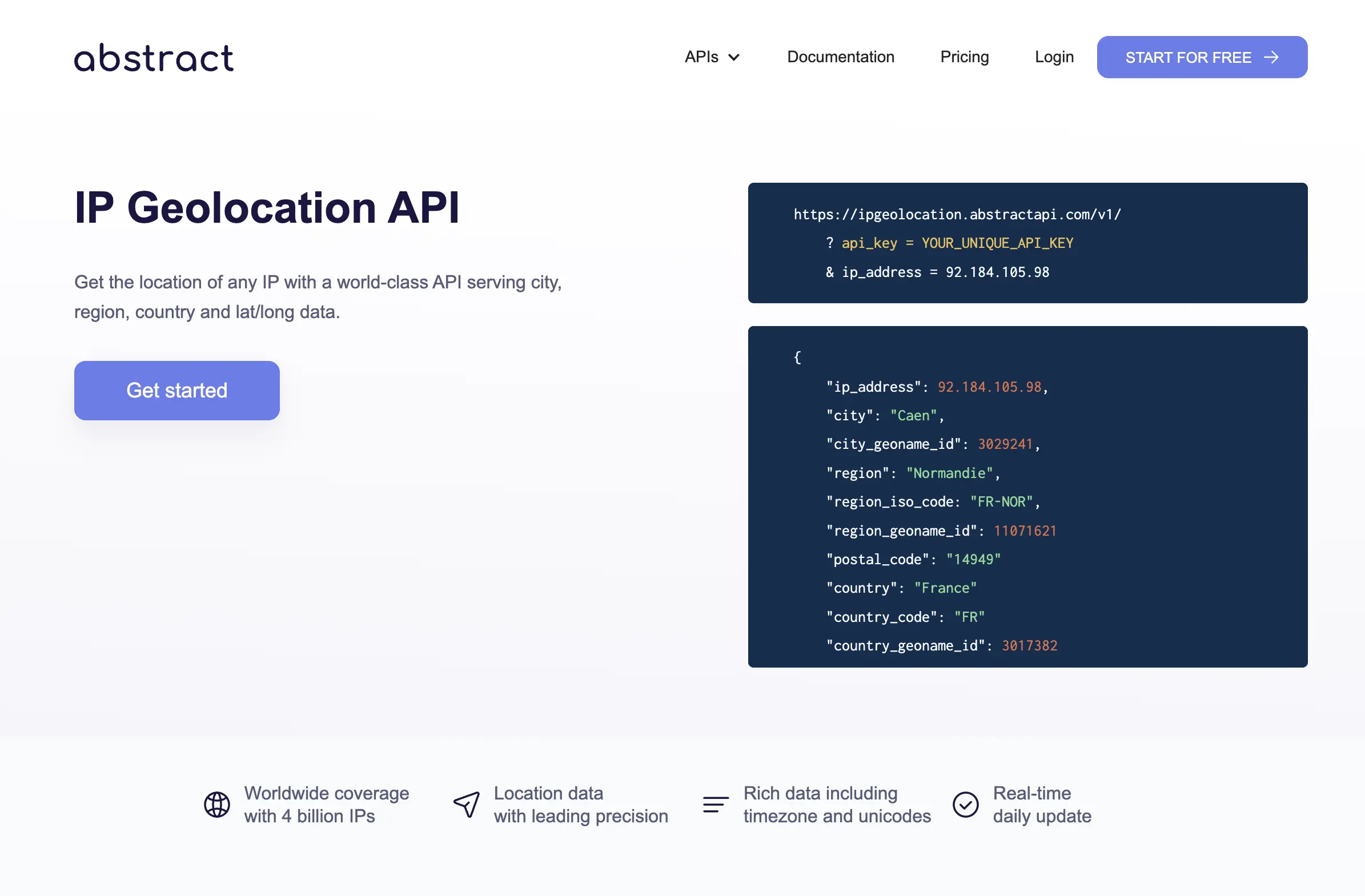 Abstract Geolocation Homepage