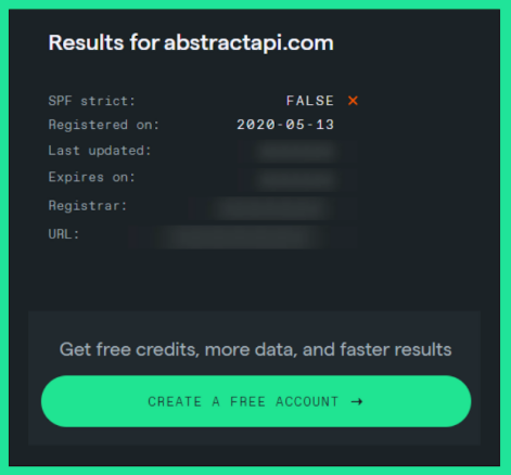 Introducing Abstract API's SPF Check - results