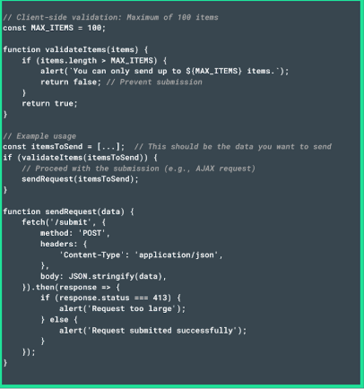 Client-Side Validation to Prevent HTTP 413