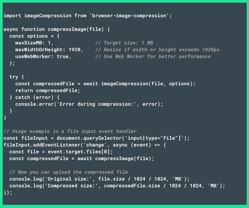 413 code - import imageCompression