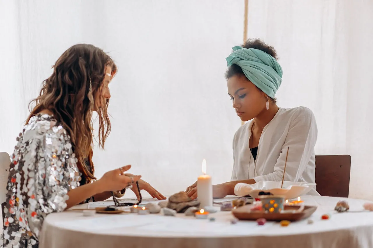 Two woman doing a holistic activity
