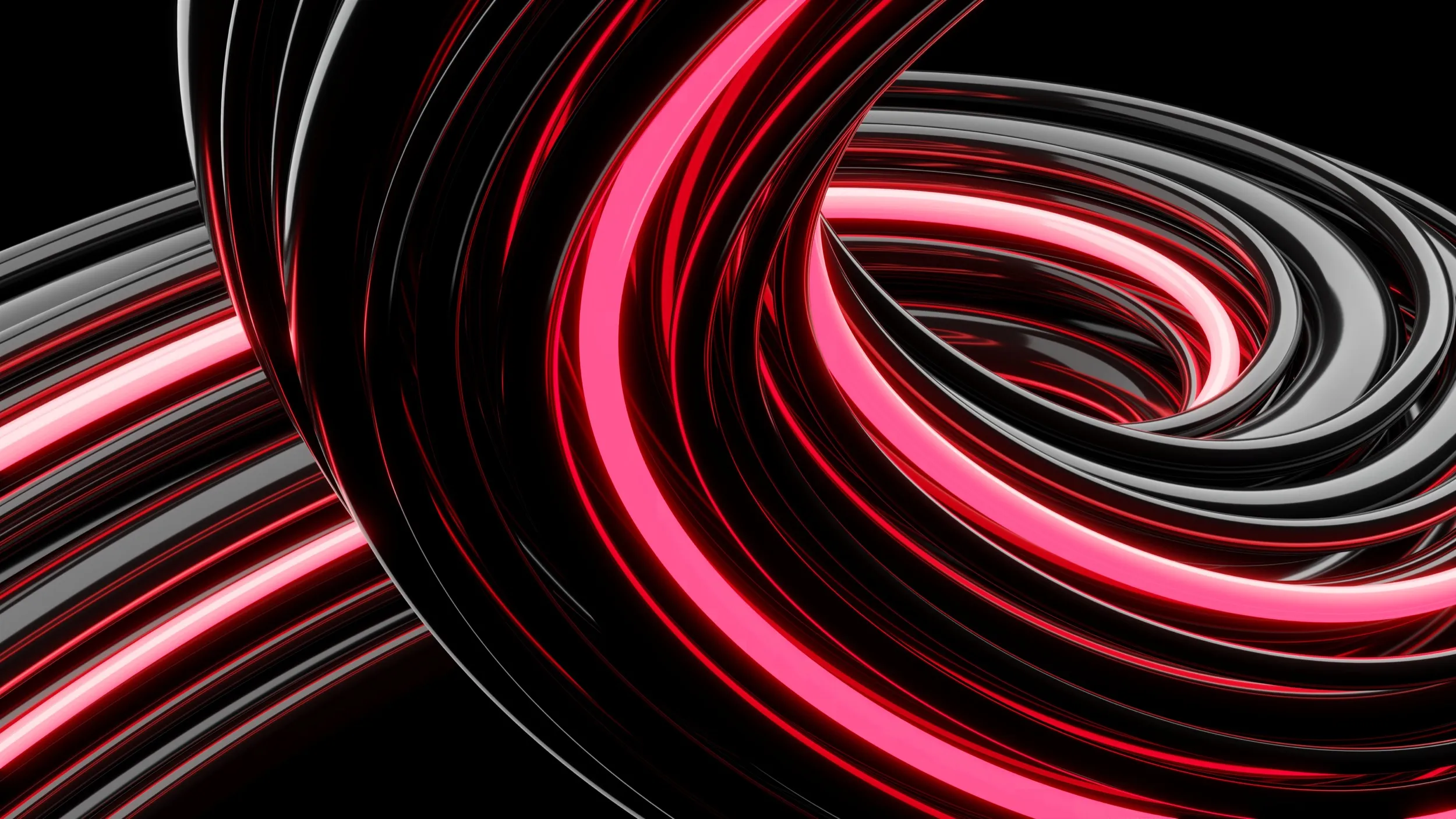 A black background with red and white lines