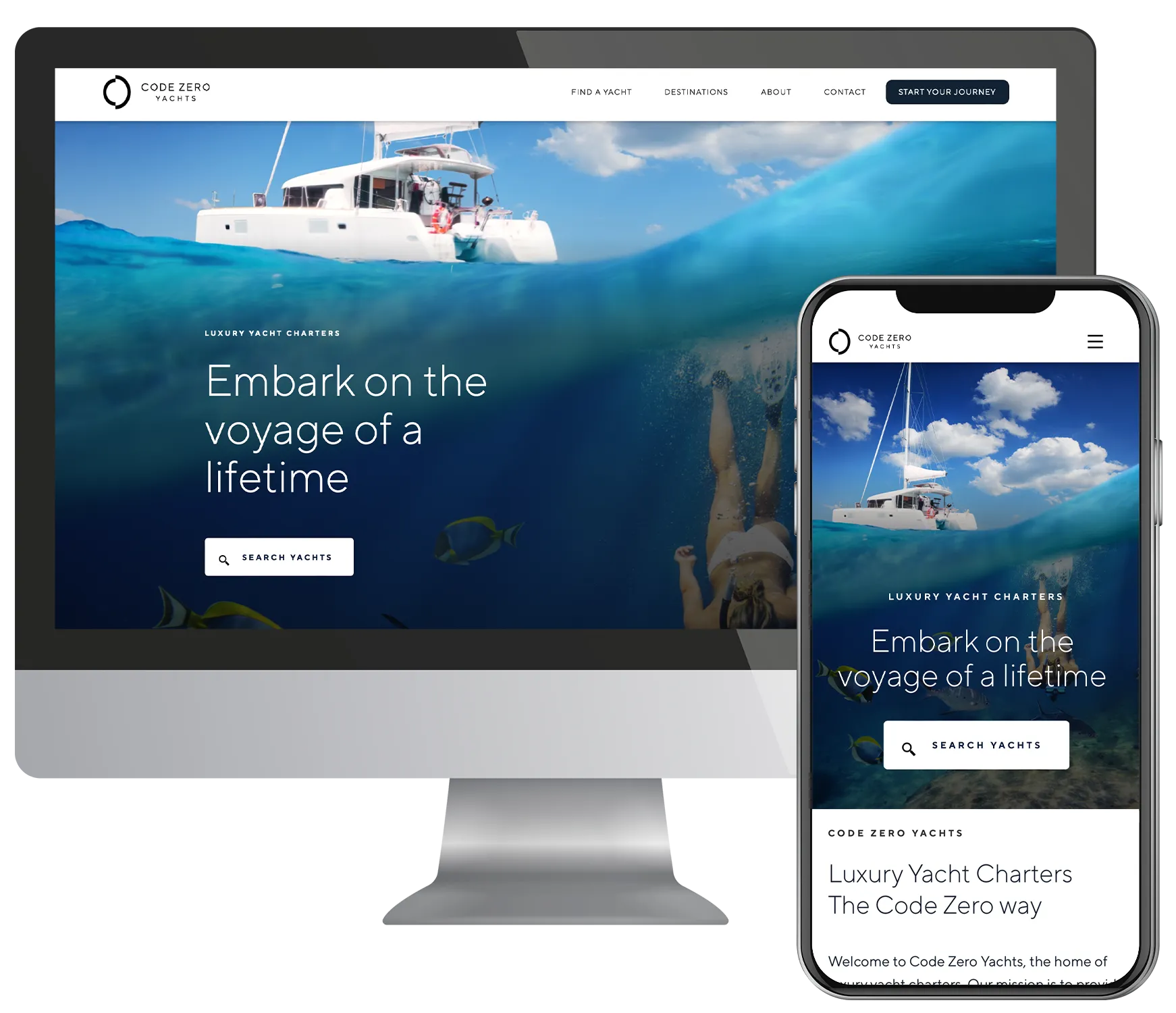 A computer, phone and tablet displaying a website