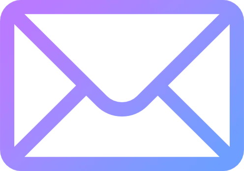 A purple and blue email envelope