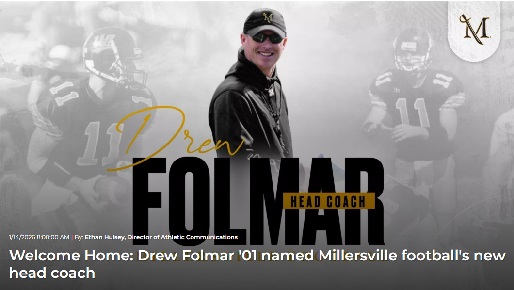 Drew Folmar '01 named Millersville football's new head coach