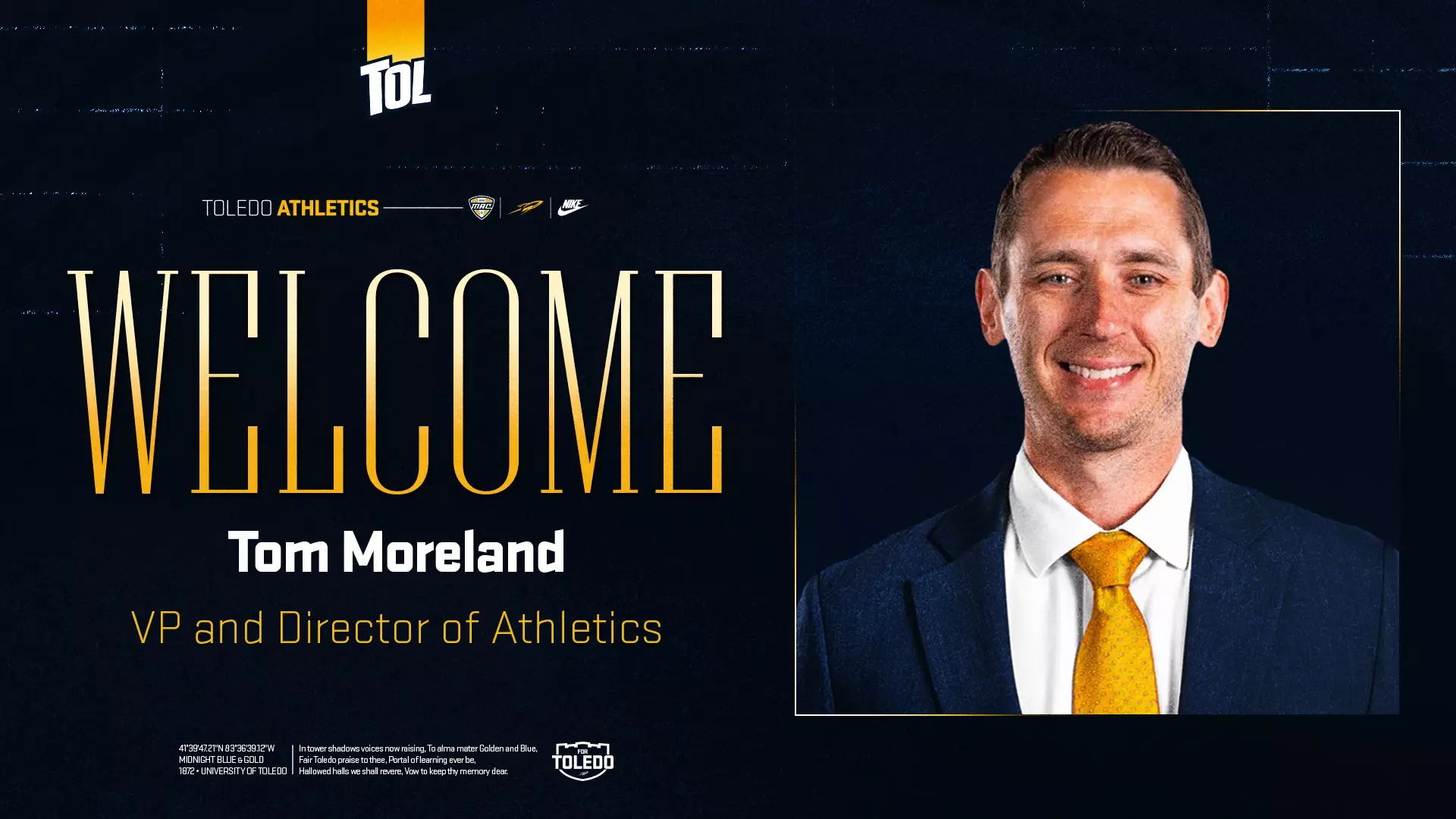 The University of Toledo Names Tom Moreland Vice President and Director of Athletics