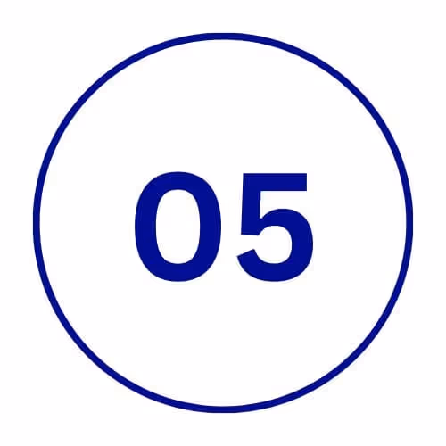 Number 5 inside a circle