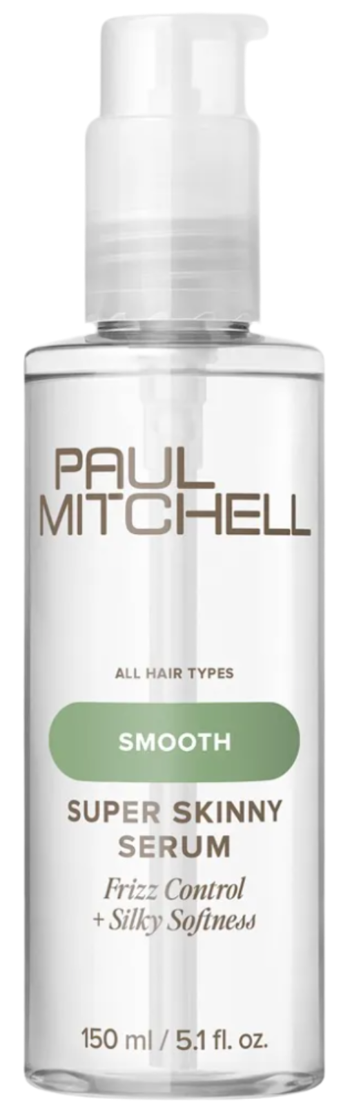 Paul Mitchell Super Skinny Serum bottle for all hair types with frizz control and silky softness, 150 ml.