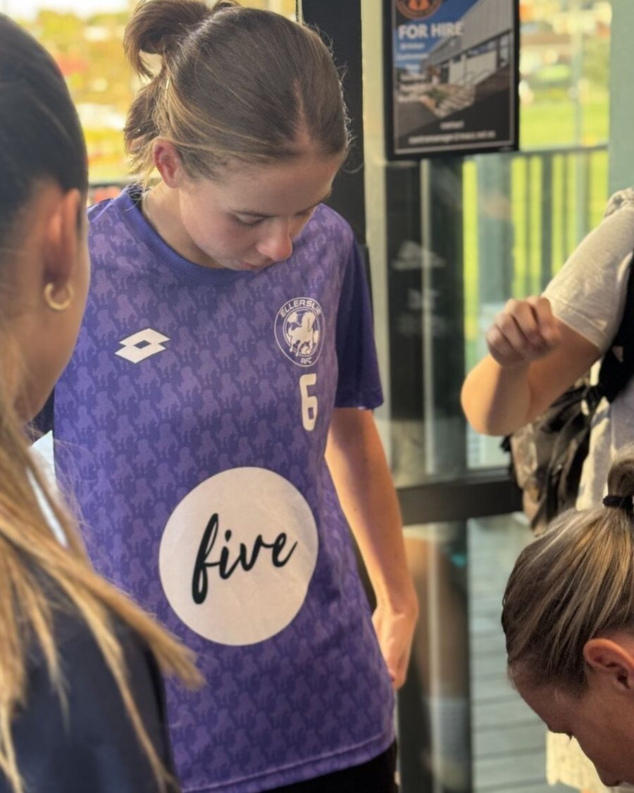 Hannah Barclay in the purple Ellerslie AFC Women strip at the kit launch