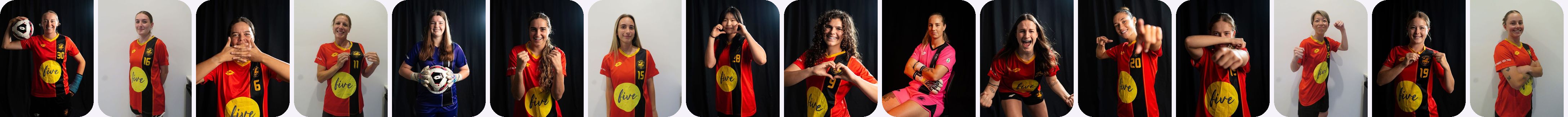 Ellerslie AFC Women players in the Five-sponsored kit