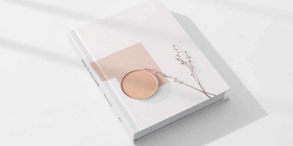 Minimalist book cover with geometric shapes and soft colors.