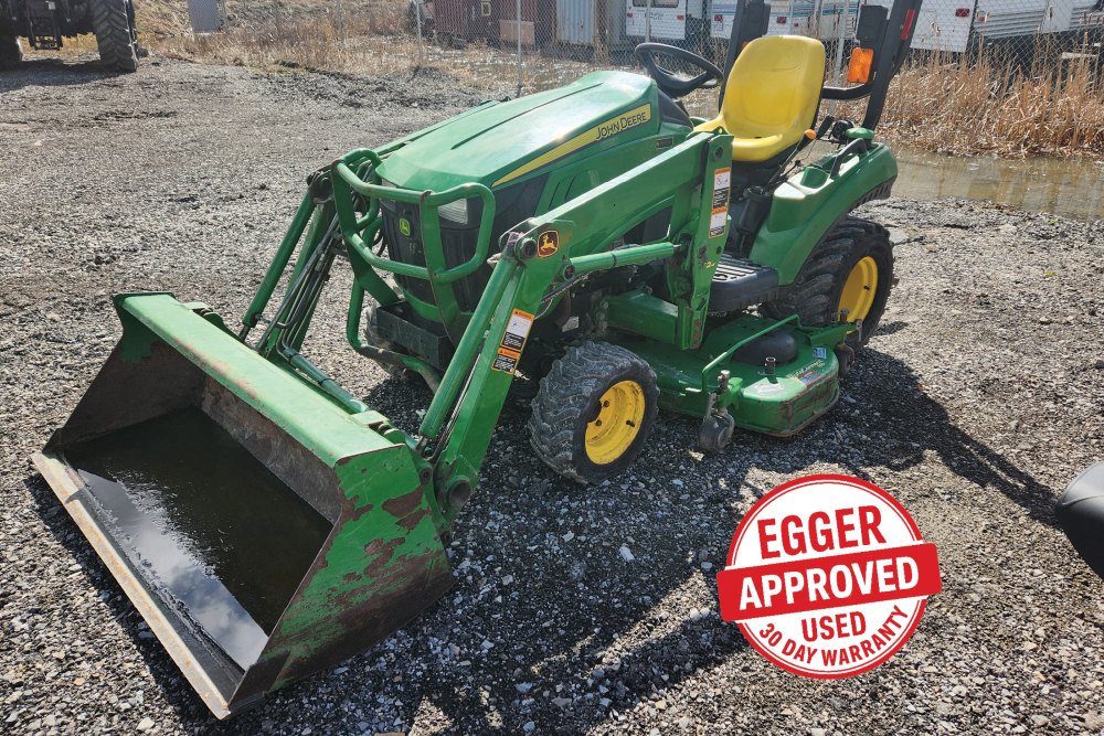 2015 JD 1023E Tractor with Loader & 60" Mid-Mount Mower 