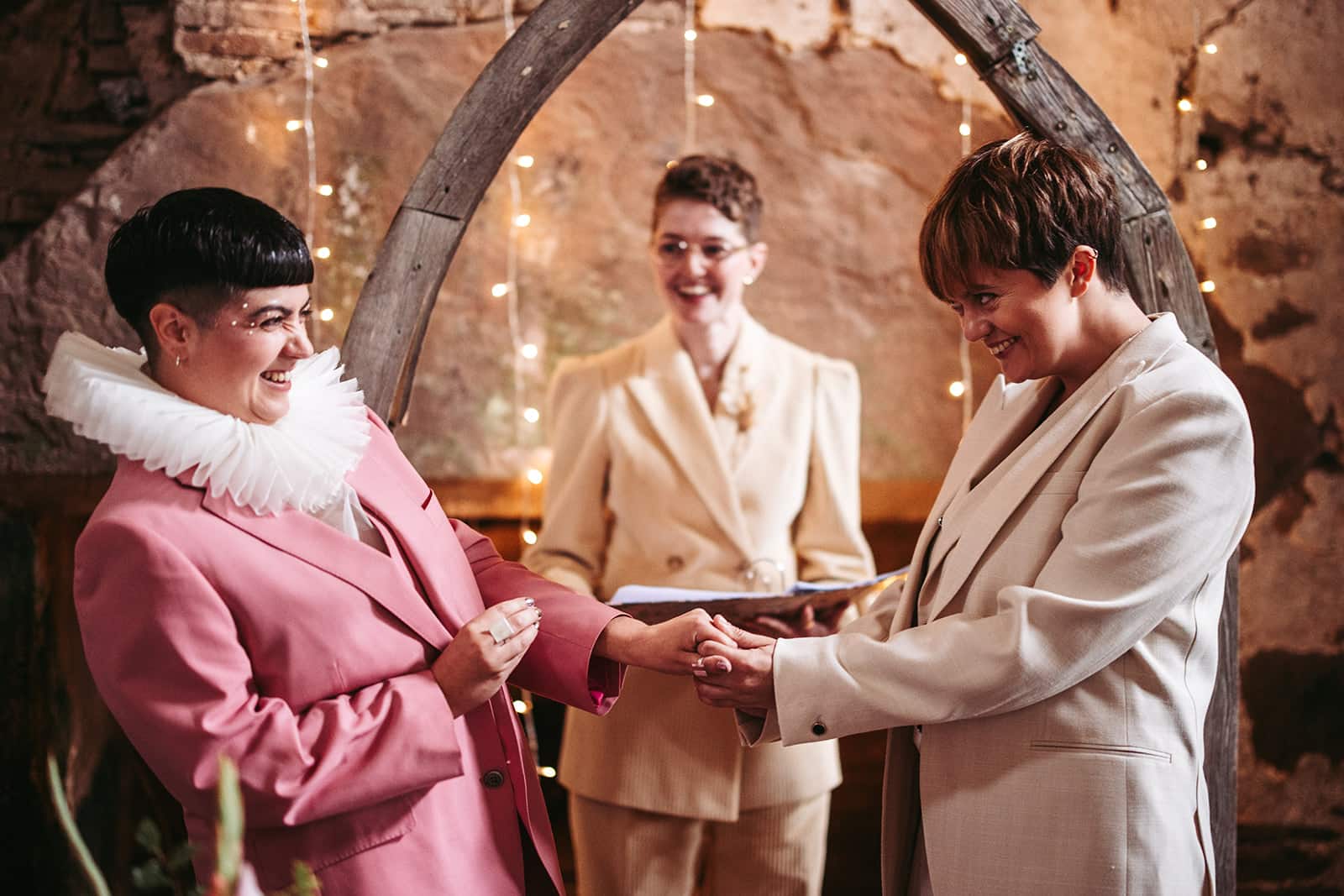 Chloe Green officiating at a wedding