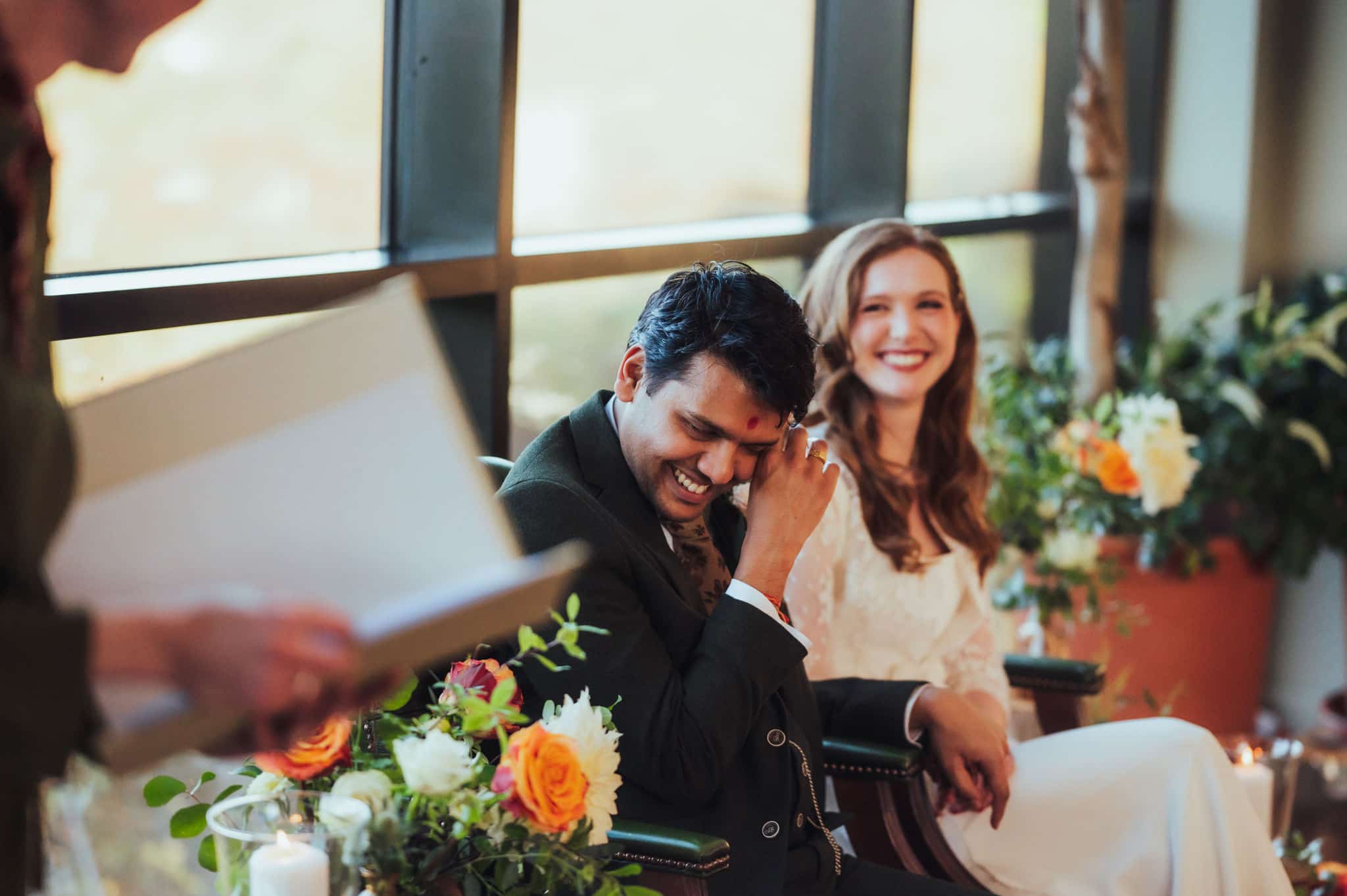 Chloe Green officiating at a wedding