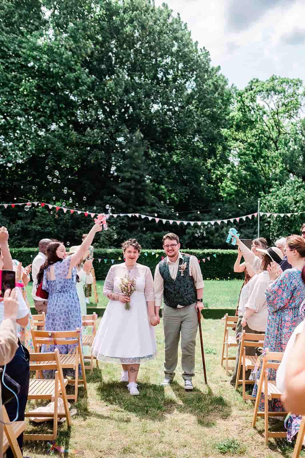 Chloe Green officiating at a wedding