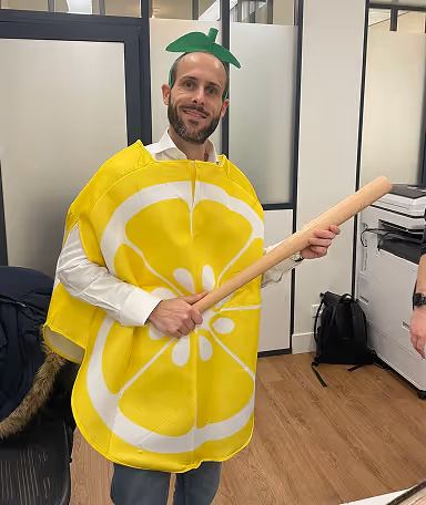 David Gautard dressed as a lemon