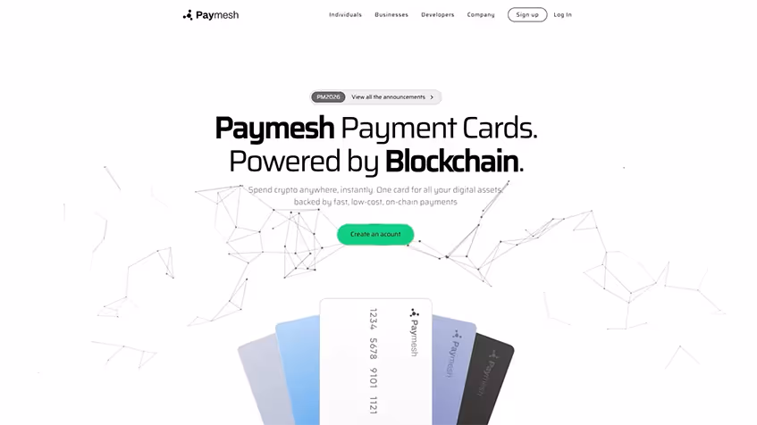 paymesh hero section design