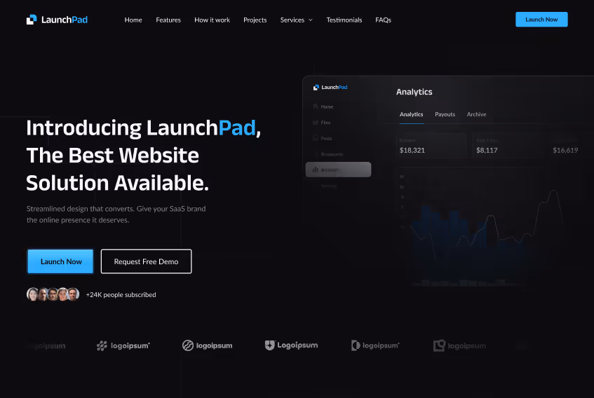 LaunchPad hero section