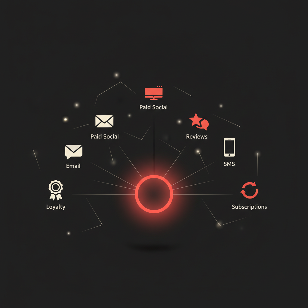 Seven downstream customer-experience surfaces unified by creator identity