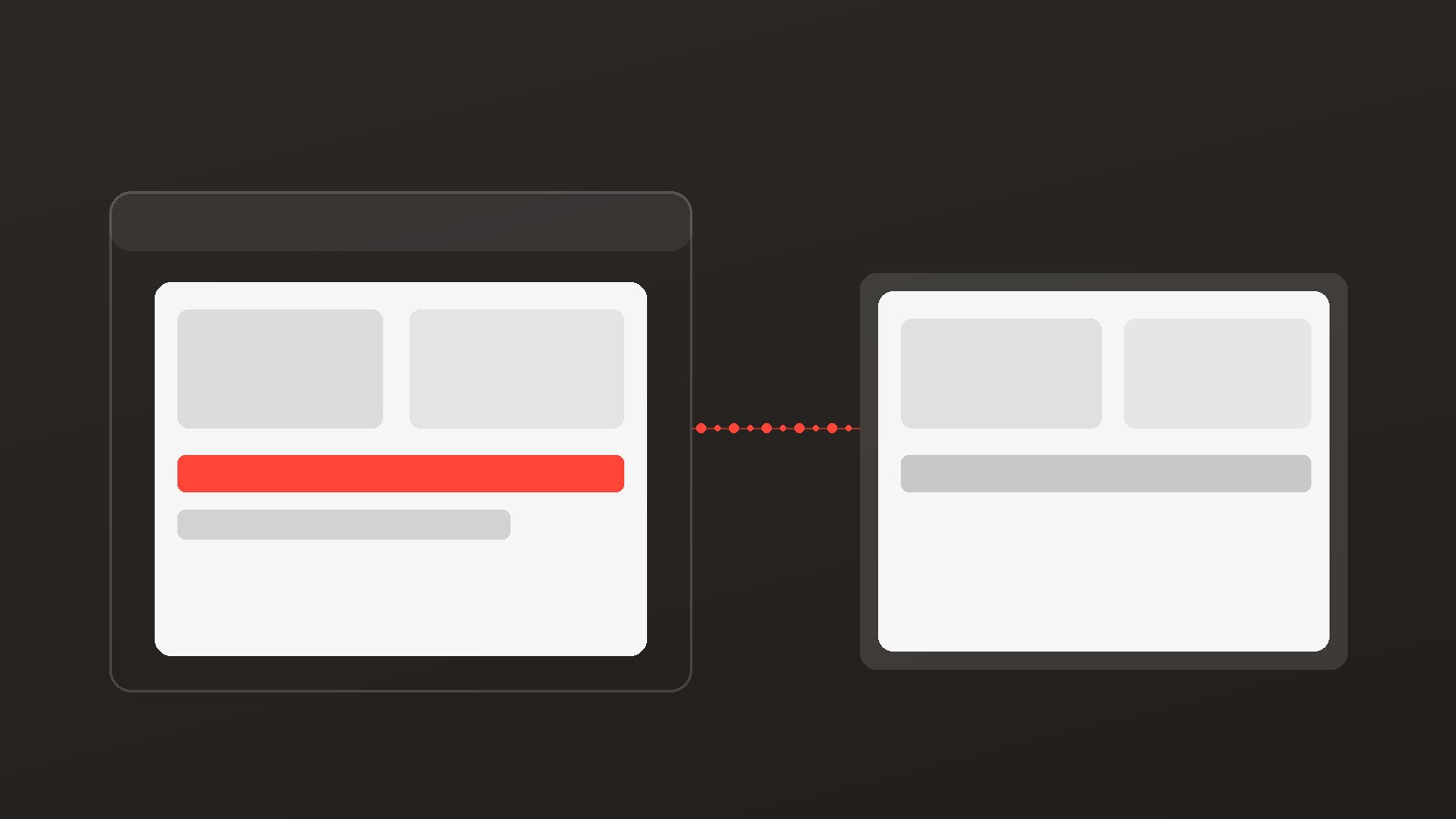 Abstract illustration of on-domain versus off-domain creator storefronts