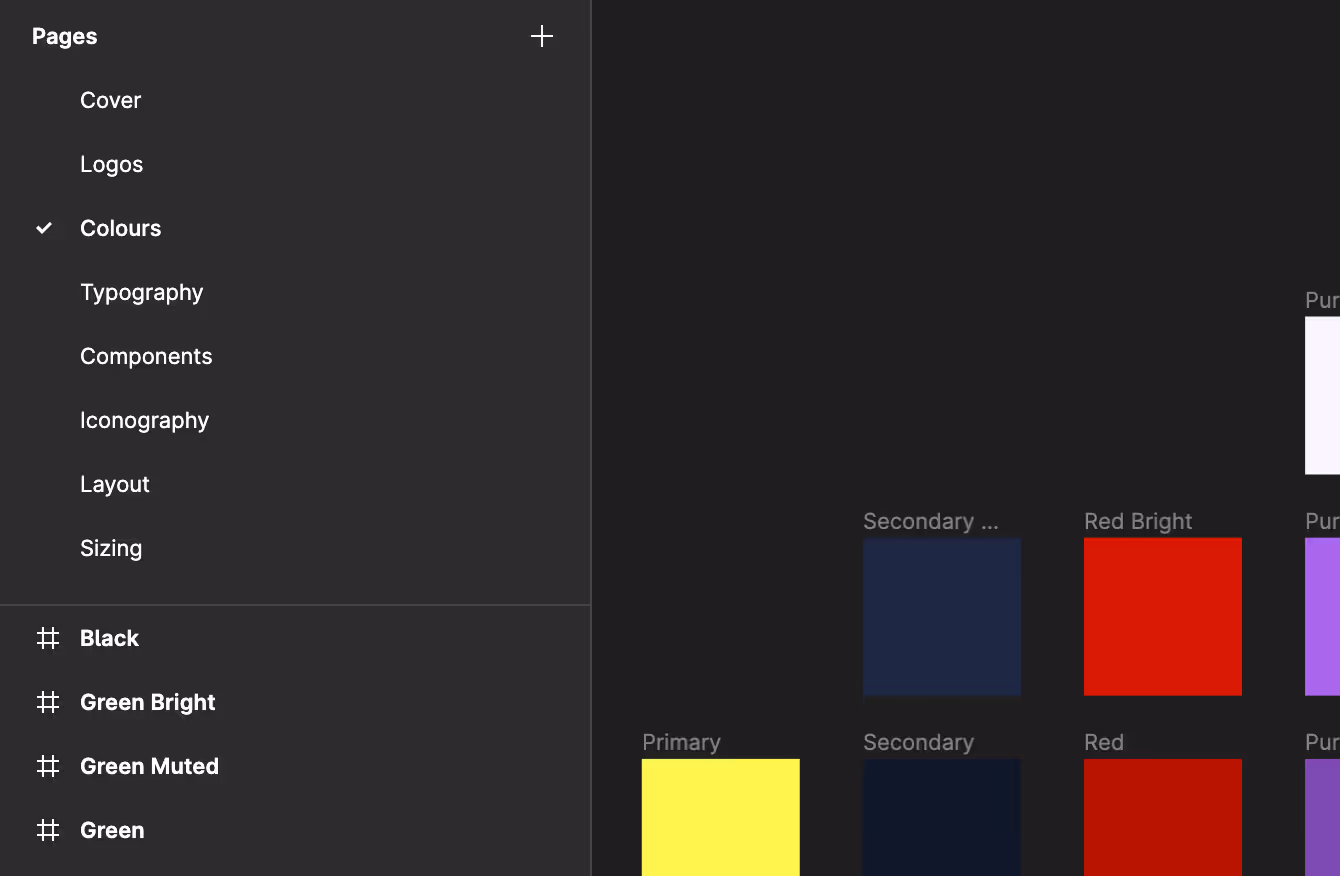 A snapshot of Waggle's design system in Figma