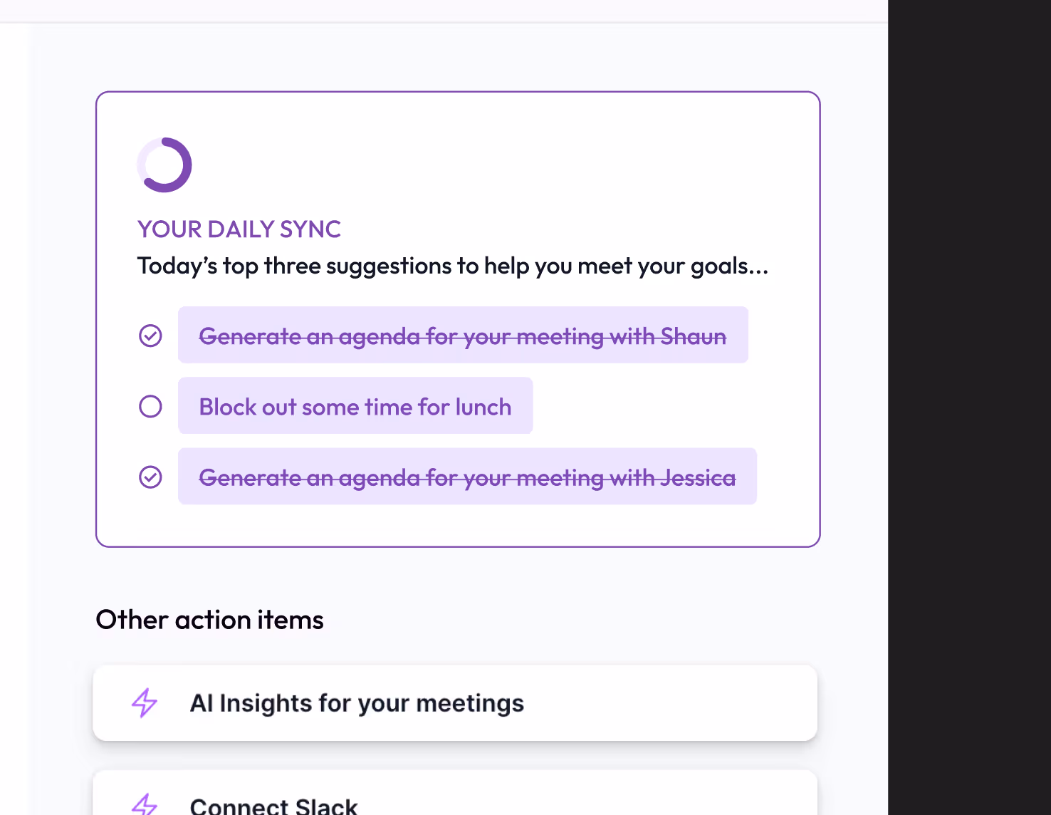 A zoomed Figma frame showing a new concept for daily tasks