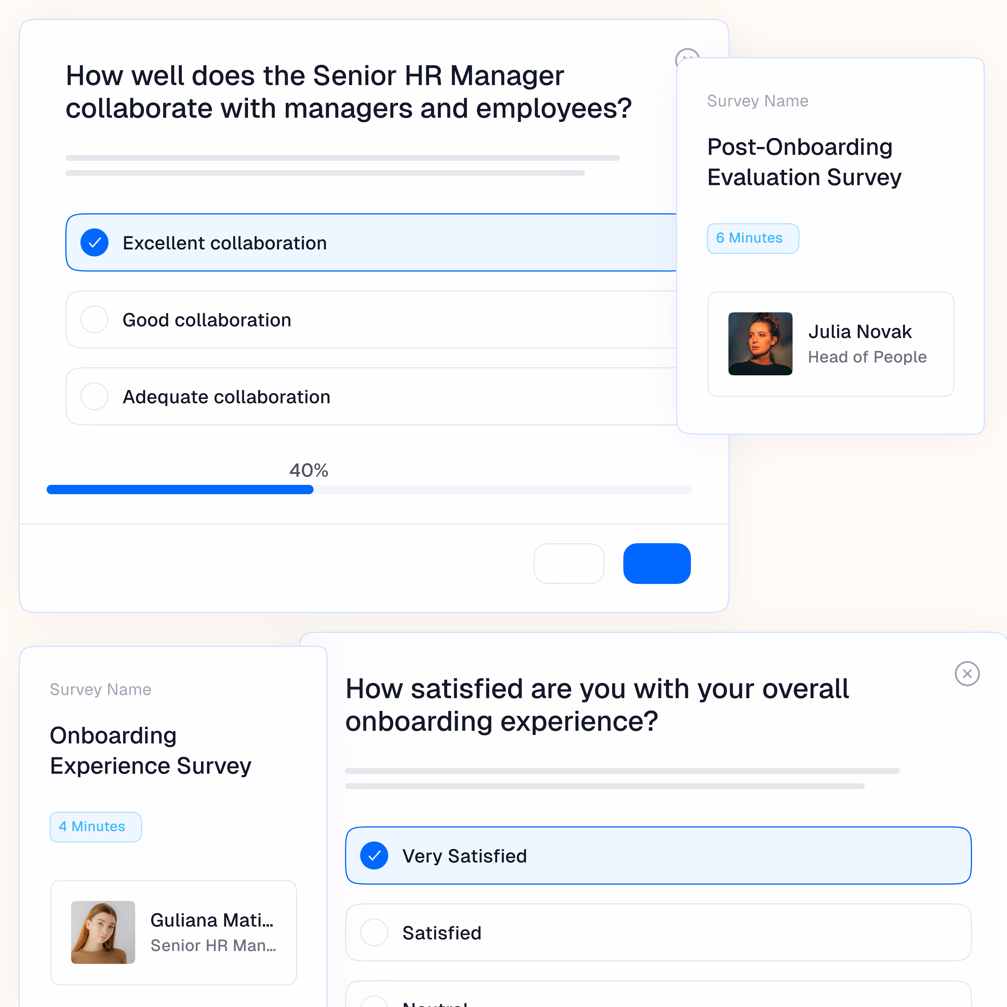 Onboardee & Collaborator Feedback Surveys in newployee