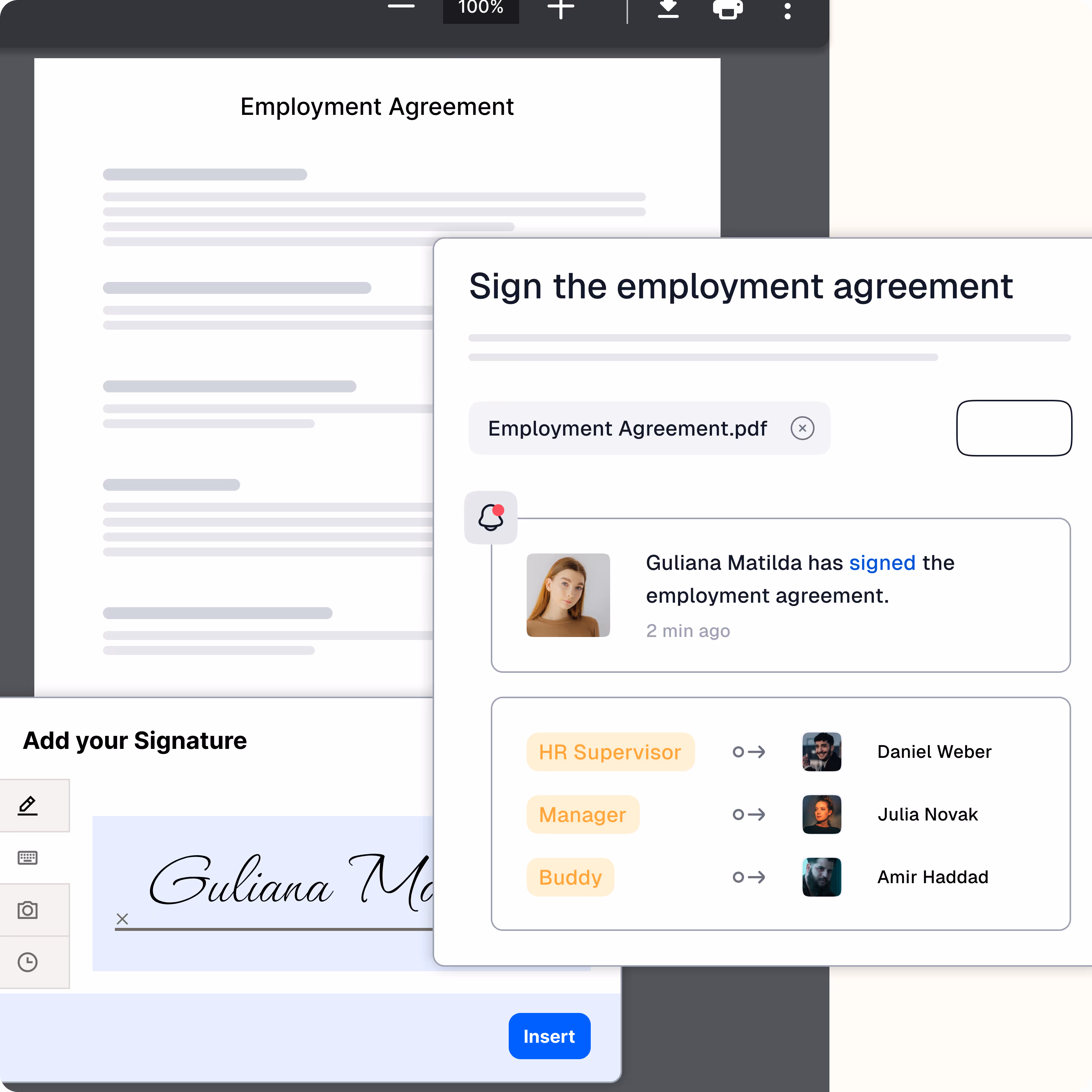 E-Signatures & Document Uploads for employee preboarding in Newployee