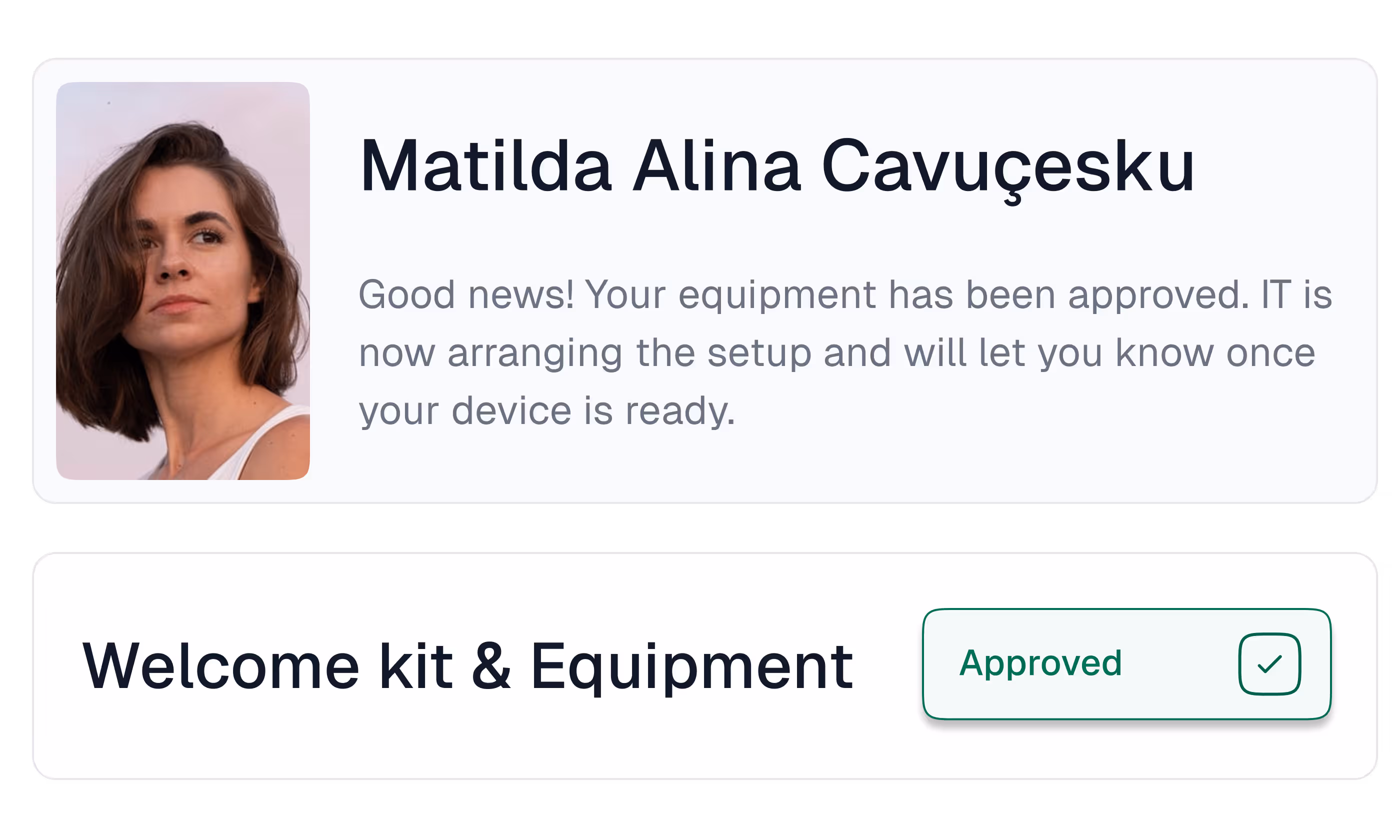 Welcome kit and equipment for employee preboarding