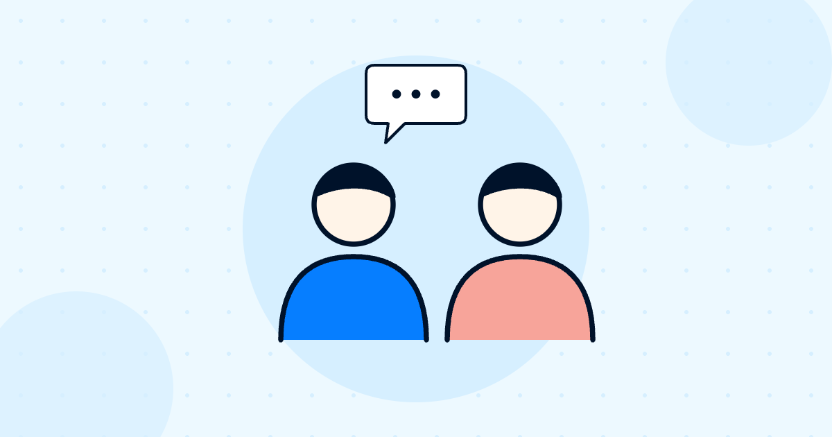 Buddy program illustration showing a person and a speech bubble