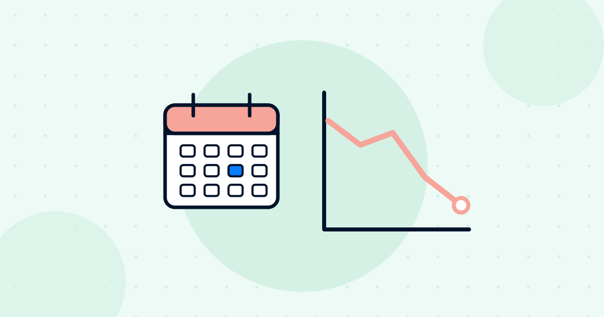 Early turnover illustration showing a calendar and a line chart