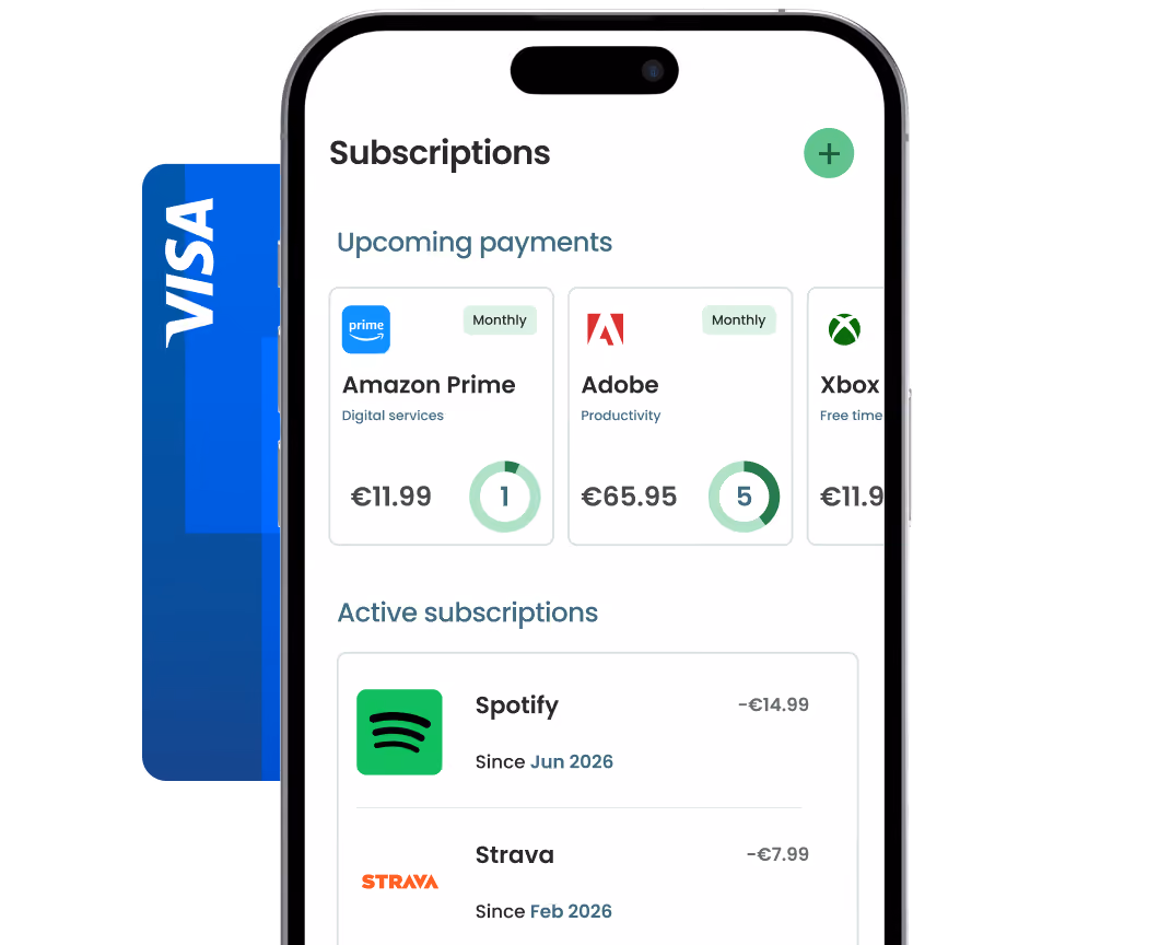 Vista previa de la gestión de suscripciones de Tapix para los requisitos de Visa
