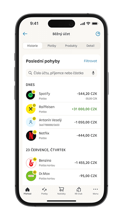 Category clarity in banking app