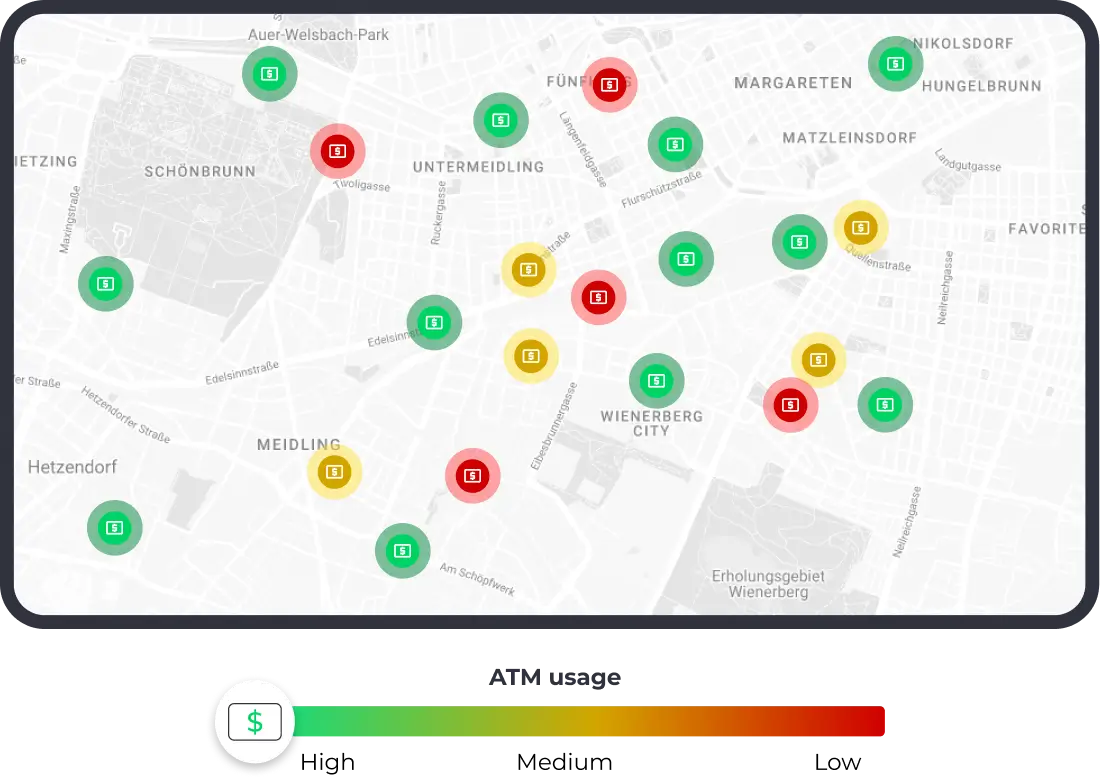 ATM usage data for enriching transaction events in real time across locations