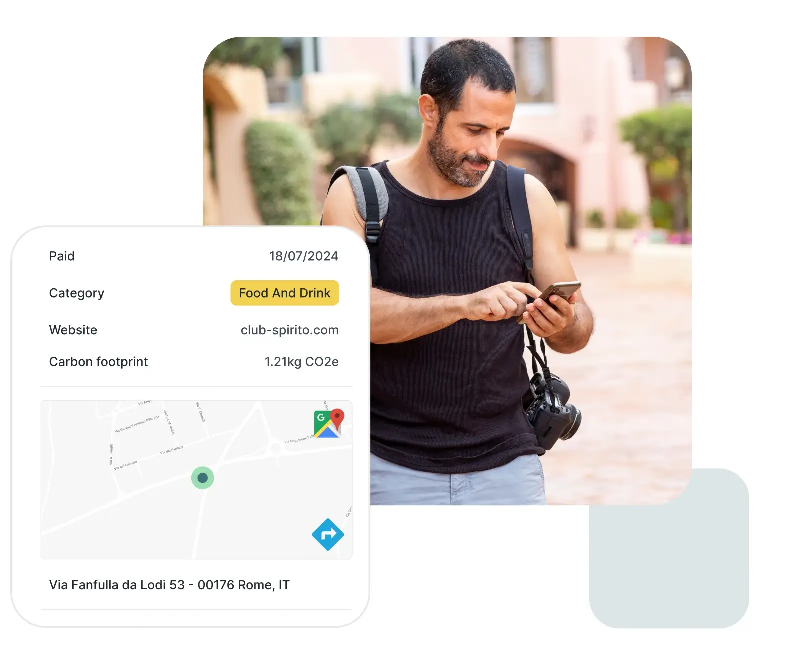 Banks transaction type with GPS location of purchase for physical store - Tapix by Dateio