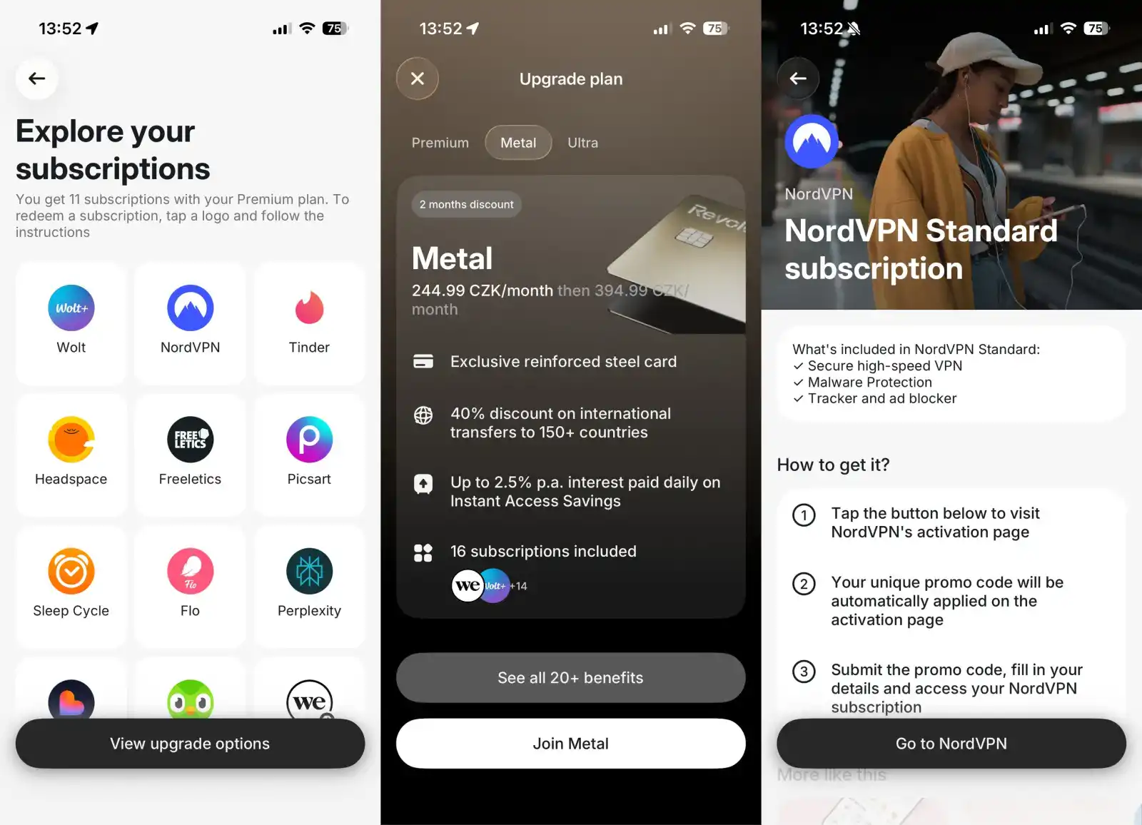 Example of subscription management strategies in banking apps